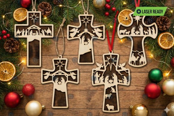 Download Nativity Cross Christmas Ornament Bundle - Christmas Collection
