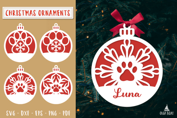 Download Pet Paw Ornament SVG Custom Christmas - Christmas Collection