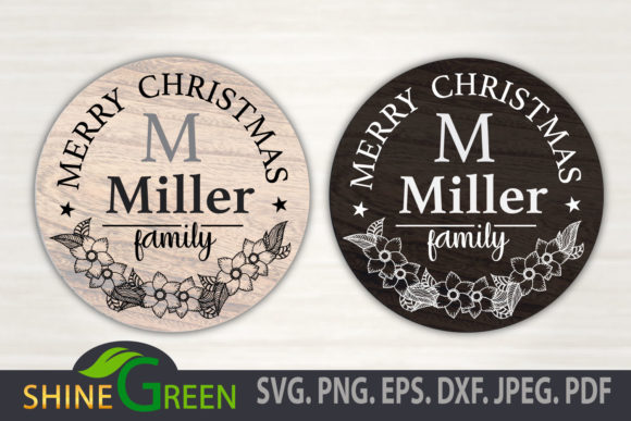 Download Merry Christmas Floral Family Monogram - Christmas Collection