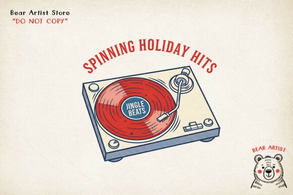 Download Spinning Holiday Hits, Pop Art Christmas PNG - Christmas Collection