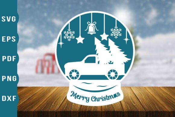 Download Christmas Car and Tree Snow Globe SVG - Christmas Collection