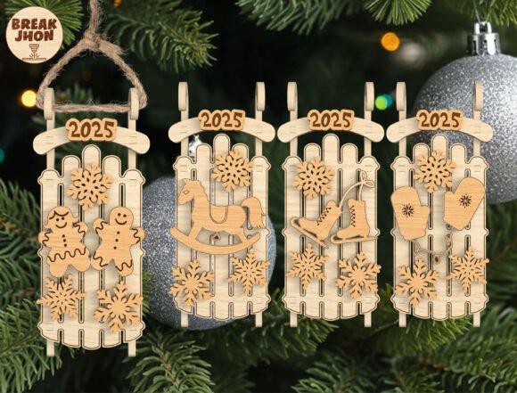 Download Christmas 2025 Wooden Ornament Bundle - Christmas Collection