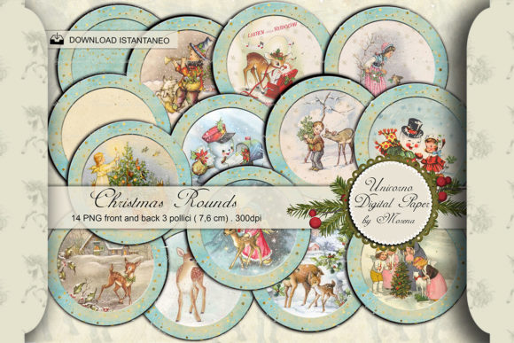 Download Vintage Christmas Children Rounds - Christmas Collection