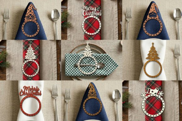 Download Laser Cut Christmas Napkin Ring Bundle - Christmas Collection