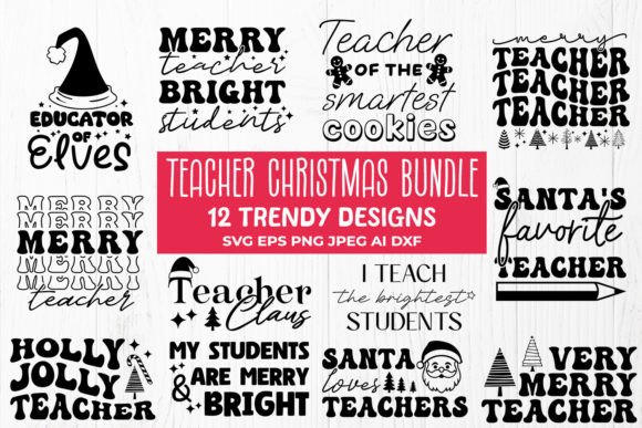Download Teacher Christmas Bundle - 12 Xmas SVG - Christmas Collection