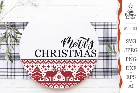 Download Merry Christmas Door Hanger SVG Design - Christmas Collection
