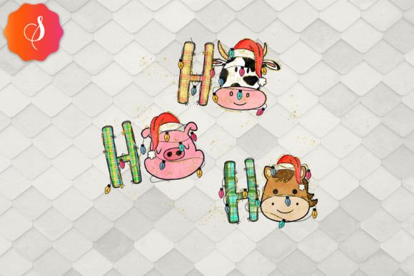 Download Ho Ho Ho Christmas Farm Animals - Christmas Collection