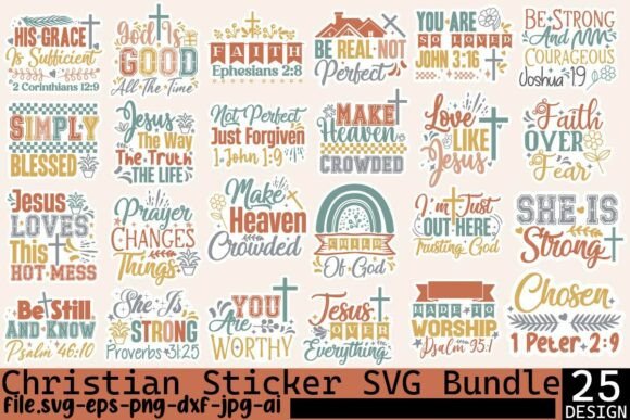 Download Christian Sticker SVG Bundle,Printable - Premium Resources