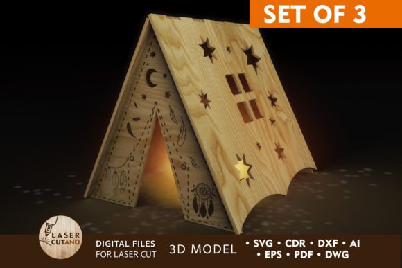 Download TENT Candle Holders Bundle. Lanterns - Holder Collection