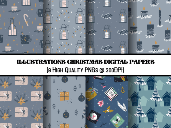 Download Christmas Illustrations Digital Papers - Christmas Collection
