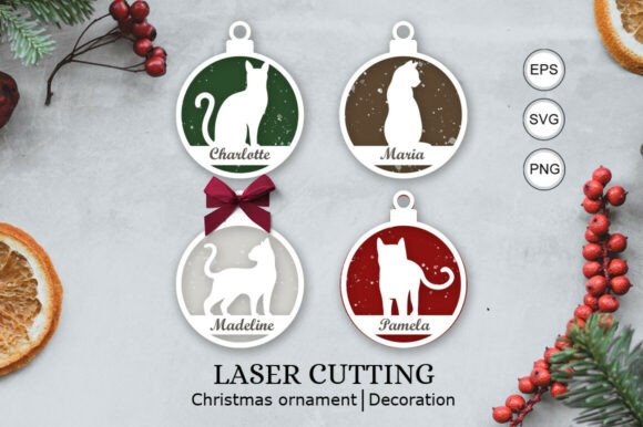 Download Cat Christmas Personalized Ornaments SVG - Christmas Collection