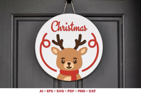 Download Christmas Round Sign Laser Cut SVG - Christmas Collection