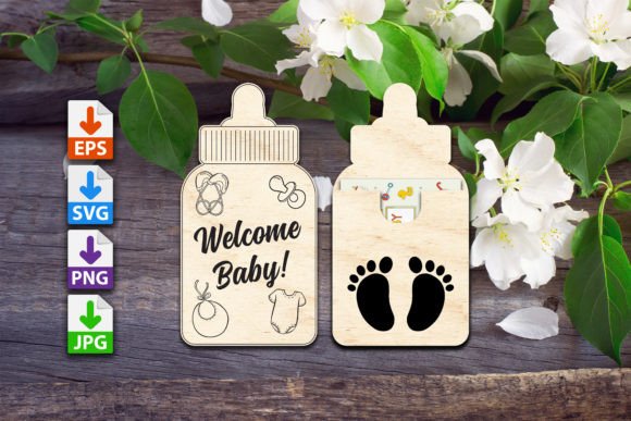 Download Welcome Baby Bottle Gift Card Holder - Holder Collection