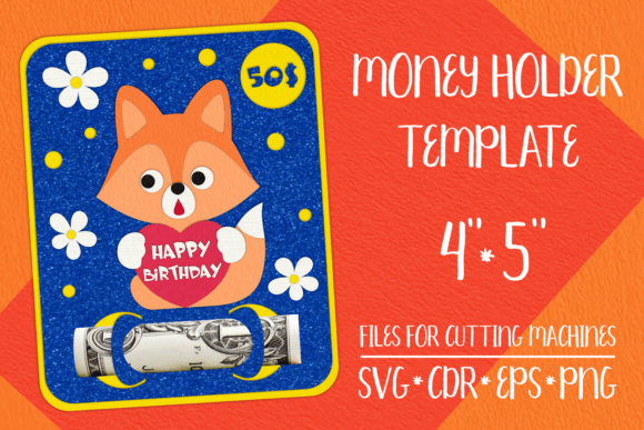 Download Fox Birthday Card Money Holder Template - Holder Collection