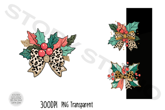 Download Shabby Chic Leopard Christmas Bow Design - Christmas Collection